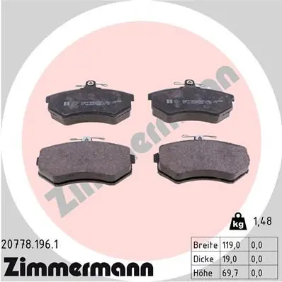 Handler.Part Brake pad set, disc brake ZIMMERMANN 207781961 1