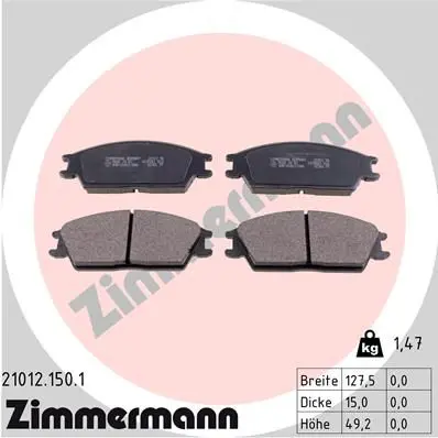 Handler.Part Brake pad set, disc brake ZIMMERMANN 210121501 1