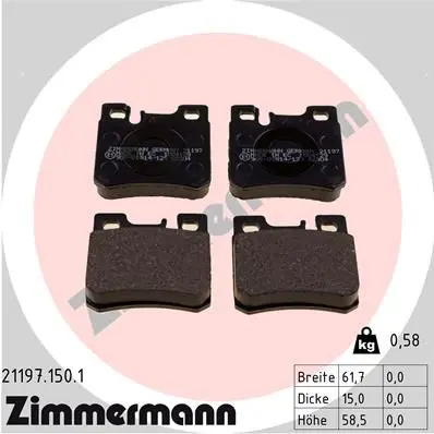 Handler.Part Brake pad set, disc brake ZIMMERMANN 211971501 1