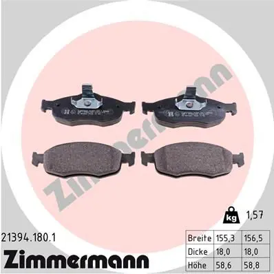 Handler.Part Brake pad set, disc brake ZIMMERMANN 213941801 1