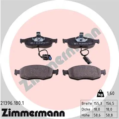 Handler.Part Brake pad set, disc brake ZIMMERMANN 213961801 1