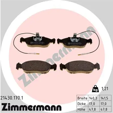 Handler.Part Brake pad set, disc brake ZIMMERMANN 214301701 1