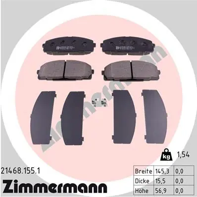 Handler.Part Brake pad set, disc brake ZIMMERMANN 214681551 1