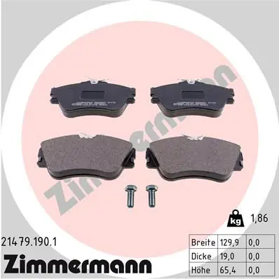 Handler.Part Brake pad set, disc brake ZIMMERMANN 214791901 1