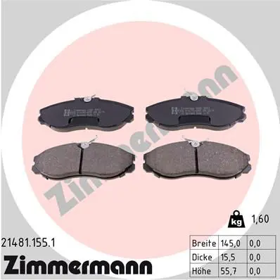 Handler.Part Brake pad set, disc brake ZIMMERMANN 214811551 1