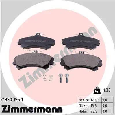 Handler.Part Brake pad set, disc brake ZIMMERMANN 219201551 1