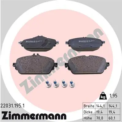 Handler.Part Brake pad set, disc brake ZIMMERMANN 220311951 1