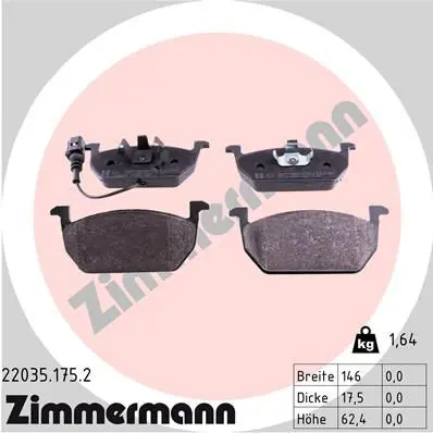 Handler.Part Brake pad set, disc brake ZIMMERMANN 220351752 1