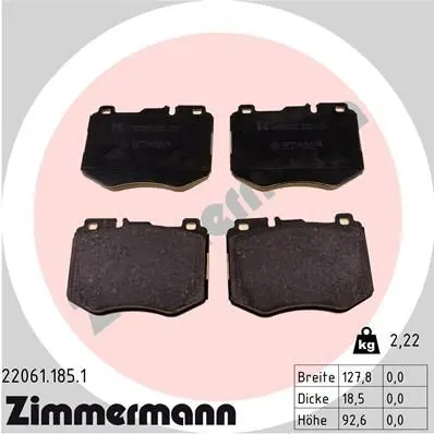 Handler.Part Brake pad set, disc brake ZIMMERMANN 220611851 1