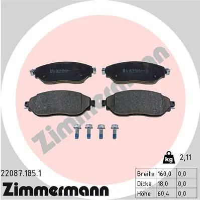 Handler.Part Brake pad set, disc brake ZIMMERMANN 220871851 1