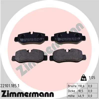 Handler.Part Brake pad set, disc brake ZIMMERMANN 221011851 1