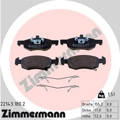 Handler.Part Brake pad set, disc brake ZIMMERMANN 221431802 1