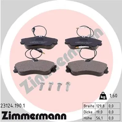 Handler.Part Brake pad set, disc brake ZIMMERMANN 231241901 1