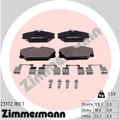 Handler.Part Brake pad set, disc brake ZIMMERMANN 231721801 1