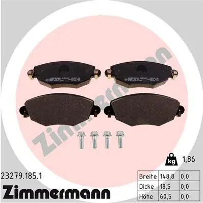 Handler.Part Brake pad set, disc brake ZIMMERMANN 232791851 1