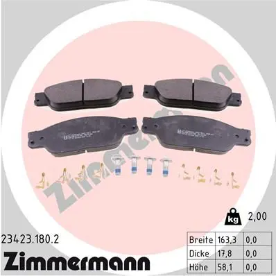 Handler.Part Brake pad set, disc brake ZIMMERMANN 234231802 1