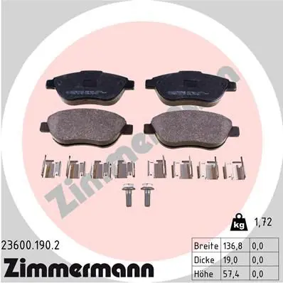 Handler.Part Brake pad set, disc brake ZIMMERMANN 236001902 1