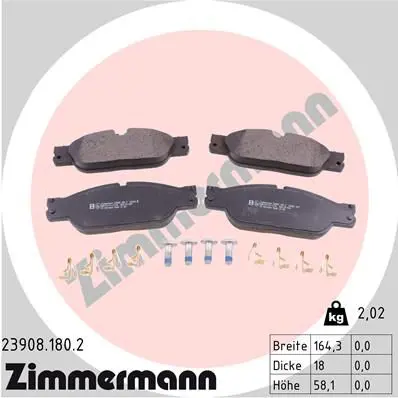 Handler.Part Brake pad set, disc brake ZIMMERMANN 239081802 1