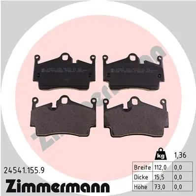 Handler.Part Brake pad set, disc brake ZIMMERMANN 245411559 1