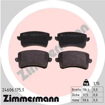 Handler.Part Brake pad set, disc brake ZIMMERMANN 246061751 1