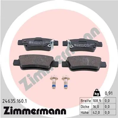 Handler.Part Brake pad set, disc brake ZIMMERMANN 246351601 1