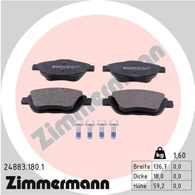 Handler.Part Brake pad set, disc brake ZIMMERMANN 248831801 1