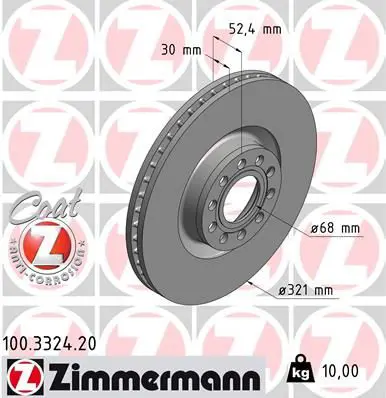 Handler.Part Brake disc ZIMMERMANN 100332420 1