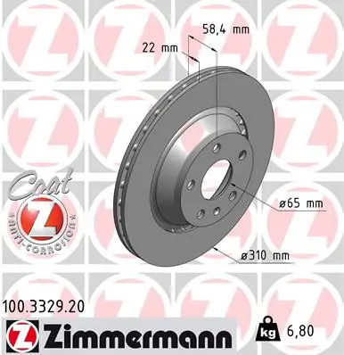 Handler.Part Brake disc ZIMMERMANN 100332920 1