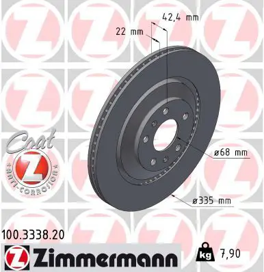 Handler.Part Brake disc ZIMMERMANN 100333820 1