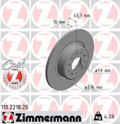 Handler.Part Brake disc ZIMMERMANN 110221820 1