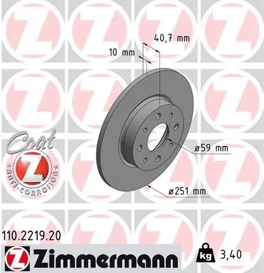 Handler.Part Brake disc ZIMMERMANN 110221920 1