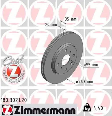 Handler.Part Brake disc ZIMMERMANN 180302120 1