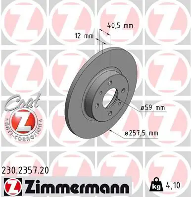 Handler.Part Brake disc ZIMMERMANN 230235720 1