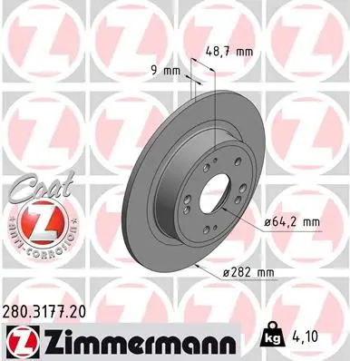 Handler.Part Brake disc ZIMMERMANN 280317720 1