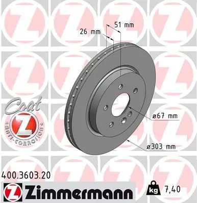 Handler.Part Brake disc ZIMMERMANN 400360320 1