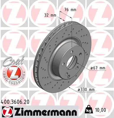 Handler.Part Brake disc ZIMMERMANN 400360620 1