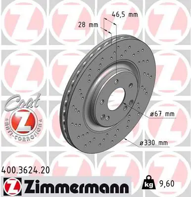 Handler.Part Brake disc ZIMMERMANN 400362420 1