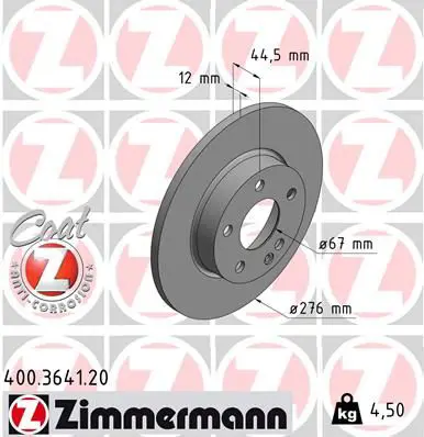 Handler.Part Brake disc ZIMMERMANN 400364120 1