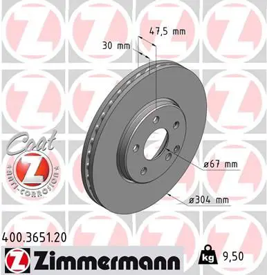 Handler.Part Brake disc ZIMMERMANN 400365120 1