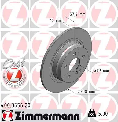 Handler.Part Brake disc ZIMMERMANN 400365620 1