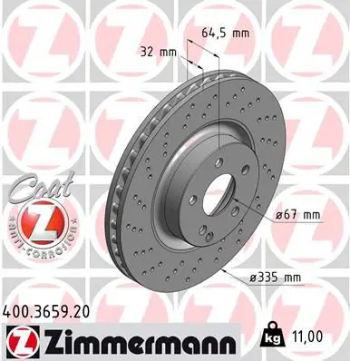 Handler.Part Brake disc ZIMMERMANN 400365920 1