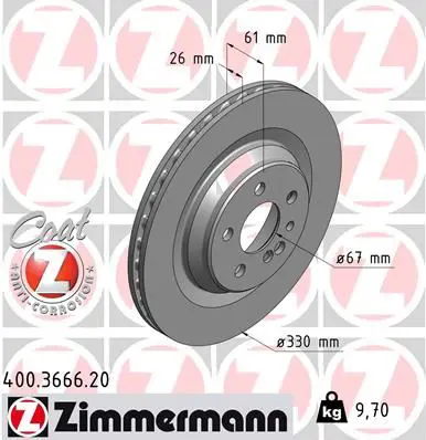 Handler.Part Brake disc ZIMMERMANN 400366620 1