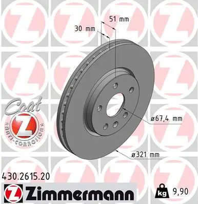 Handler.Part Brake disc ZIMMERMANN 430261520 1