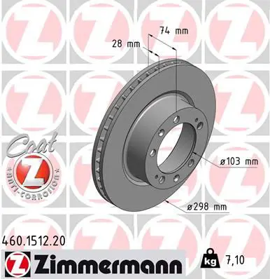 Handler.Part Brake disc ZIMMERMANN 460151220 1