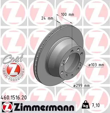 Handler.Part Brake disc ZIMMERMANN 460151620 1