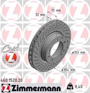 Handler.Part Brake disc ZIMMERMANN 460152020 1