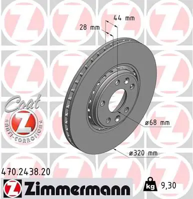 Handler.Part Brake disc ZIMMERMANN 470243820 1