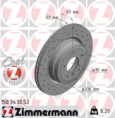 Handler.Part Brake disc ZIMMERMANN 150343052 1