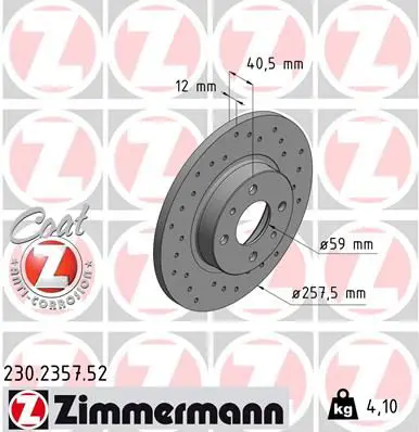 Handler.Part Brake disc ZIMMERMANN 230235752 1