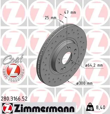 Handler.Part Brake disc ZIMMERMANN 280316652 1